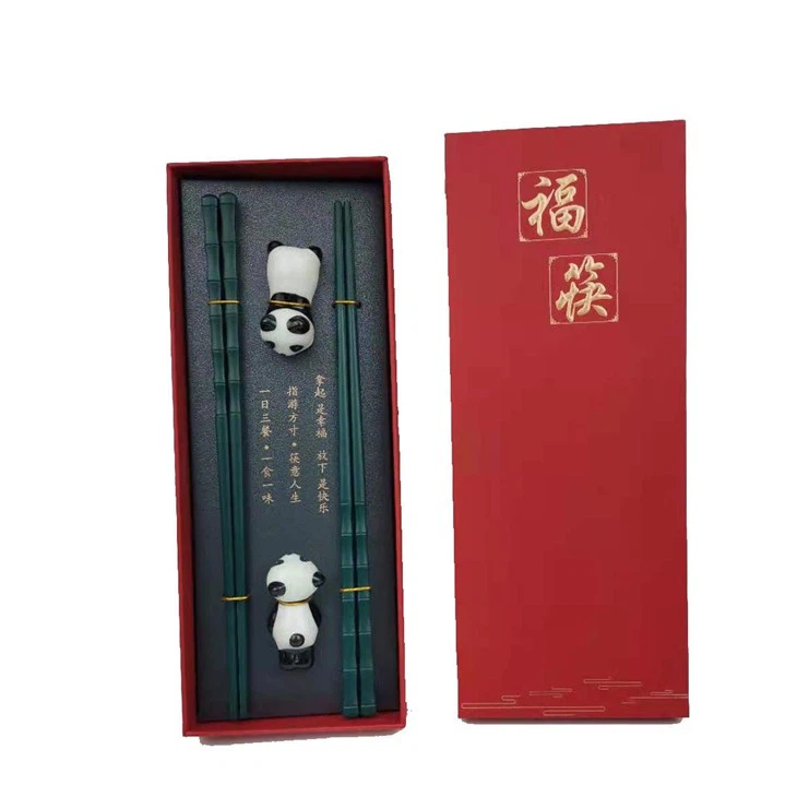 Estick Chopsticks Panda Rest Gift Set Ceramic